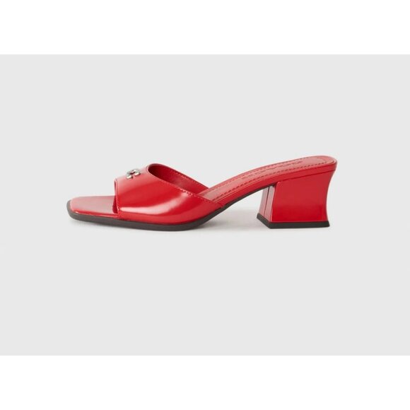 Coach Sculpt C Sandals Women's Size 8 Sport Red Patent Leather Block Heel - Picture 4 of 5